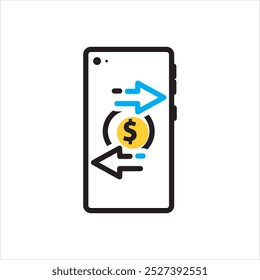 Vector multicolor icon for transfer