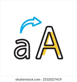 Vector multicolor icon for uppercase