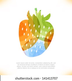 Vector multicolor isolated berry. Strawberry. Beauty element for gifts, cards, web icons, invitations