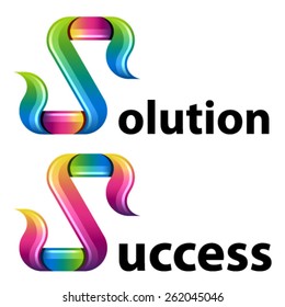 iconos de letras S de tipo multicolor vectorial
