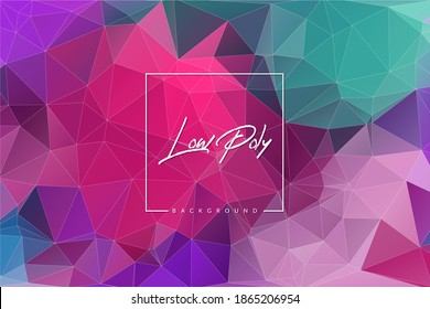 Vector  Multicolor Low Poly Geometrical Background with triangles. Colorful low poly illustration for card, poster or wallpaper.