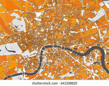 vector multicolor map of the city of London, Great Britain