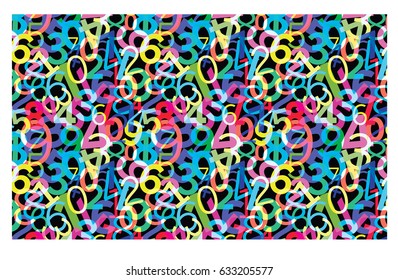 Vector multicolor numbers pattern
