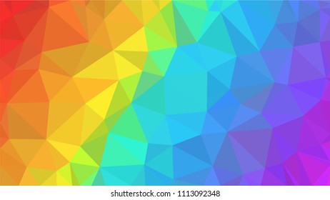 Vector Multicolor polygonal illustration,  consist of triangles. Geometric background in Origami style . Triangle design for your business. Rainbow, spectrum image template.