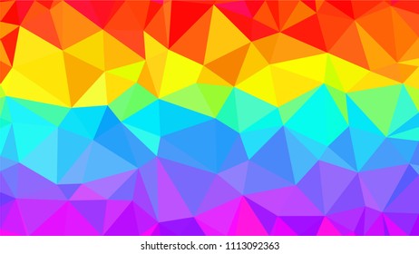 Vector Multicolor polygonal illustration,  consist of triangles. Geometric background in Origami style . Triangle design for your business. Rainbow, spectrum image template.