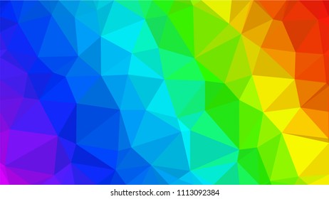 Vector Multicolor polygonal illustration,  consist of triangles. Geometric background in Origami style . Triangle design for your business. Rainbow, spectrum image template.