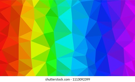 Vector Multicolor polygonal illustration,  consist of triangles. Geometric background in Origami style . Triangle design for your business. Rainbow, spectrum image template.
