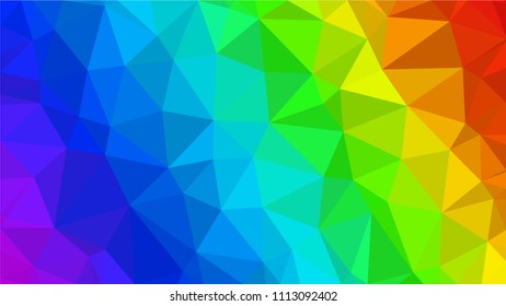 Vector Multicolor polygonal illustration,  consist of triangles. Geometric background in Origami style . Triangle design for your business. Rainbow, spectrum image template.