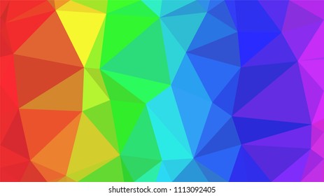 Vector Multicolor polygonal illustration,  consist of triangles. Geometric background in Origami style . Triangle design for your business. Rainbow, spectrum image template.