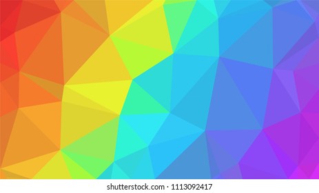 Vector Multicolor polygonal illustration,  consist of triangles. Geometric background in Origami style . Triangle design for your business. Rainbow, spectrum image template.