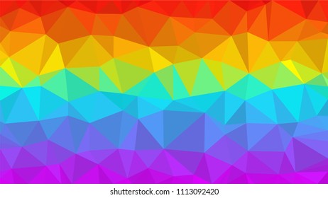 Vector Multicolor polygonal illustration,  consist of triangles. Geometric background in Origami style . Triangle design for your business. Rainbow, spectrum image template.