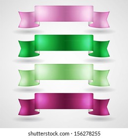 vector multicolor ribbons set