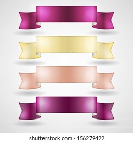 vector multicolor ribbons set 