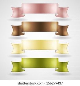 vector multicolor ribbons set