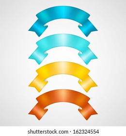 Vector Multicolor Ribbons Set Stock Vector (Royalty Free) 162324554 ...