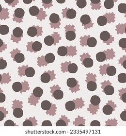 Vector multicolor seamless pattern from brown blots. Free form abstract spots. Design for textile, wrapping paper