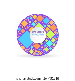 Vector Multicolor Square Diamond Style Flat Web Banner Template