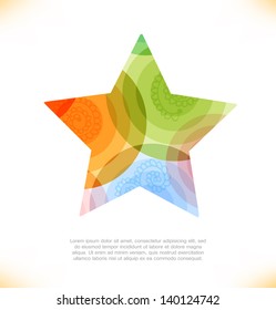 Vector multicolor star. Beauty element for gifts, cards, invitations