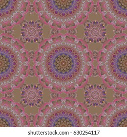 Vector multicolor star pattern, star decorations, multicolored grid on a beige background. Luxury multicolor seamless pattern with stars.