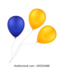 Vector Multicolored Colorful Balloons Isolated on White Background