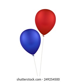 Vector Multicolored Colorful Balloons Isolated on White Background