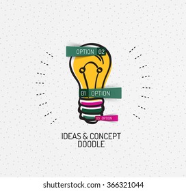 Vector multicolored hand-drawn doodles, icon, stamp