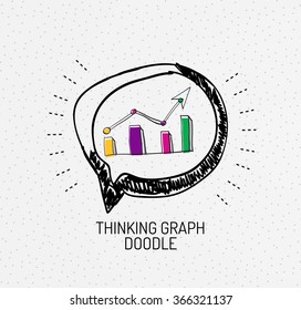 Vector multicolored hand-drawn doodles, icon, stamp. Chart or graphic concept.