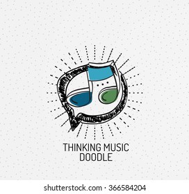 Vector multicolored hand-drawn doodles, icon, stamp