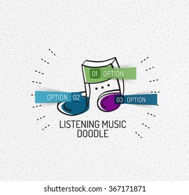 Vector multicolored hand-drawn doodles, icon, stamp