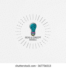 Vector multicolored hand-drawn doodles, icon, ideas