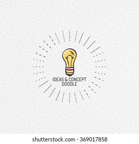 Vector multicolored hand-drawn doodles, icon, stamp