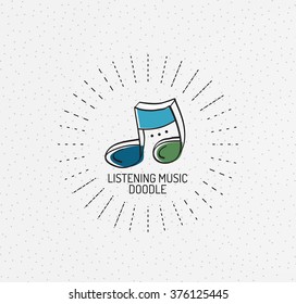 Vector multicolored hand-drawn doodles, icon, stamp