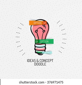 Doodles dibujados a mano multicolores vectores, icono, sello