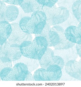 vector multicolored hearts seamless pattern.  Pastel color background.