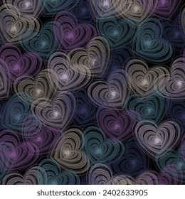 vector multicolored hearts seamless pattern. Abstract vector illustration