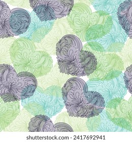 vector multicolored hearts seamless pattern.  heart drawing