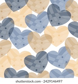 vector multicolored hearts seamless pattern. Doodle hearts. Seamless vector pattern on white background.