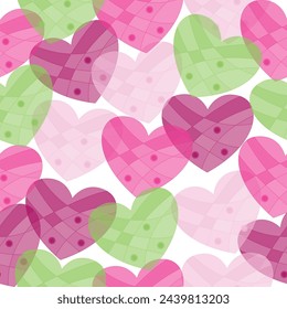 vector multicolored hearts seamless pattern. Funky vivid background