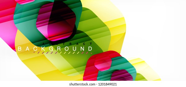 Vector multicolored hexagons geometric abstract background, modern illustration