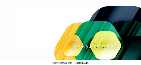Vector multicolored hexagons geometric abstract background, modern illustration