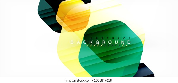 Vector multicolored hexagons geometric abstract background, modern illustration
