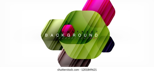 Vector multicolored hexagons geometric abstract background, modern illustration