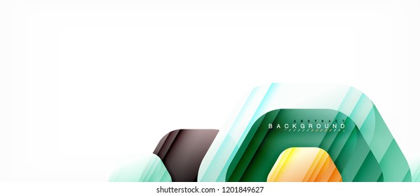 Vector multicolored hexagons geometric abstract background, modern illustration