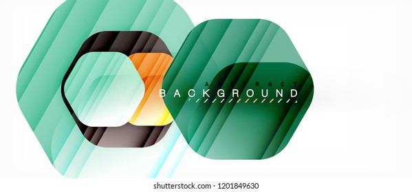 Vector multicolored hexagons geometric abstract background, modern illustration