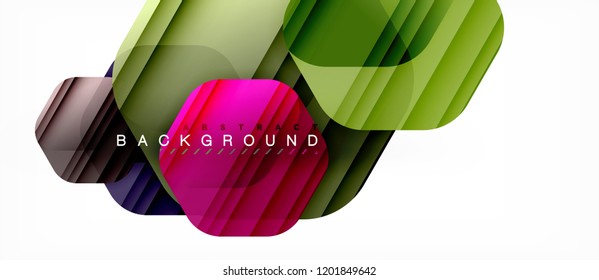 Antecedentes abstractos geométricos de hexagones multicolores vectoriales, ilustración moderna