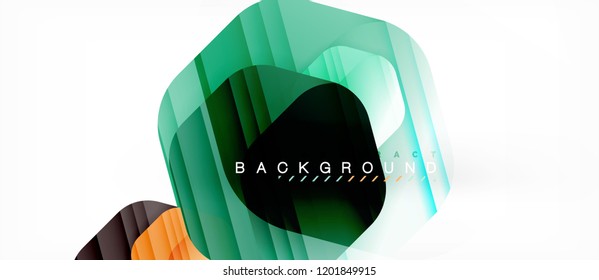 Vector multicolored hexagons geometric abstract background, modern illustration