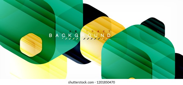 mehrfarbige Vektorhexagons, geometrischer abstrakter Hintergrund, moderne Illustration
