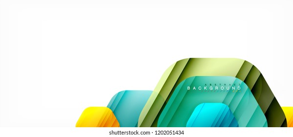 Vector multicolored hexagons geometric abstract background, modern illustration