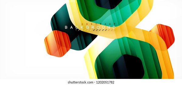 Antecedentes abstractos geométricos de hexagones multicolores vectoriales, ilustración moderna