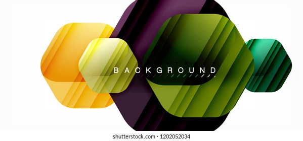 Vector multicolored hexagons geometric abstract background, modern illustration